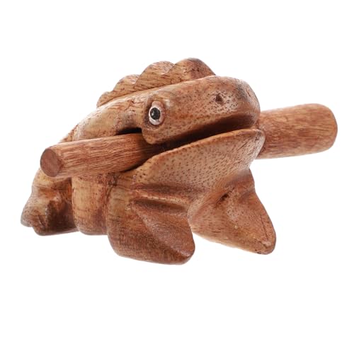 Toyvian Holz Frosch Percussion Handgefertigt Kinderfreundlich Fördert Konzentration und Feinmotorik Natürliche Holzoptik Musikalisches Lernspielzeug für Eltern von Toyvian