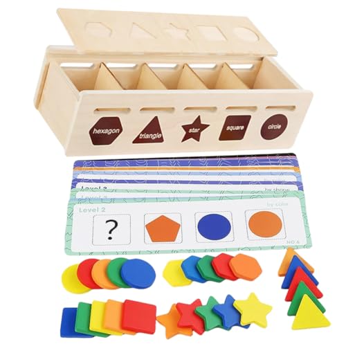 Toyvian Holz Lernspielzeug mit Farb Formsortierung Motorikförderndes Sensorikspielzeug für Kleinkinder Frühes Pädagogisches Montessori Puzzle für Jungen und Mädchen Sicheres von Toyvian