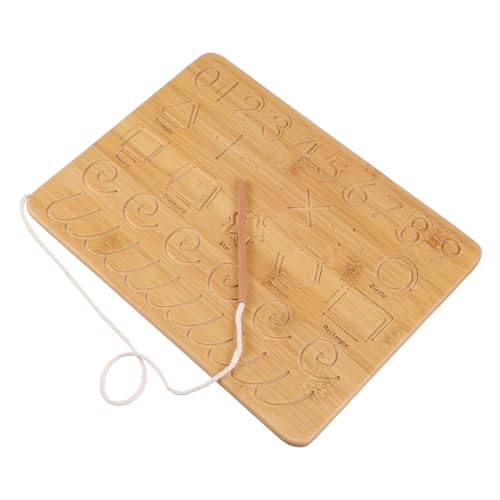 Toyvian Holz Lerntafel Zahlen und Buchstaben Übungsbrett Doppelseitig mit Stift für Frühe Bildung Interaktives Zahlenschreibbrett Pädagogisches von Toyvian