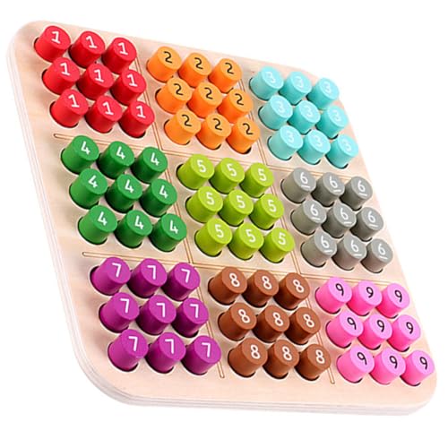 Toyvian Holz Sudoku Legespiel für Jahre Pädagogisches Brettspiel mit Robustem Tragbarem Holzmaterial Fördert Logisches und Gedächtnistraining Lernspielzeug für Vorschule und Familie von Toyvian