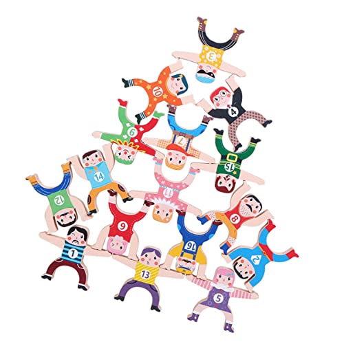 Toyvian Holzbausteine Balancespiel Stapelspielzeug Pädagogisch Farbige Balancierbausteine Hand Auge koordination Kreativität Jungen Mädchen von Toyvian