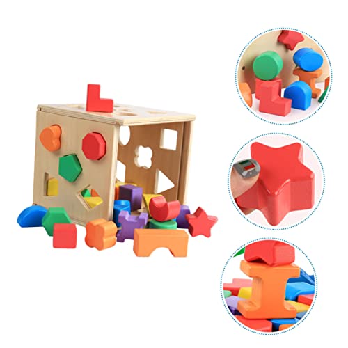 Toyvian Holzbausteine Pädagogisches Lernspielzeug zur Formzuordnung Fördert Logisches Denken und Kreativität Geeignet für Kleinkinder Kognitives Montessori Bauklötze von Toyvian