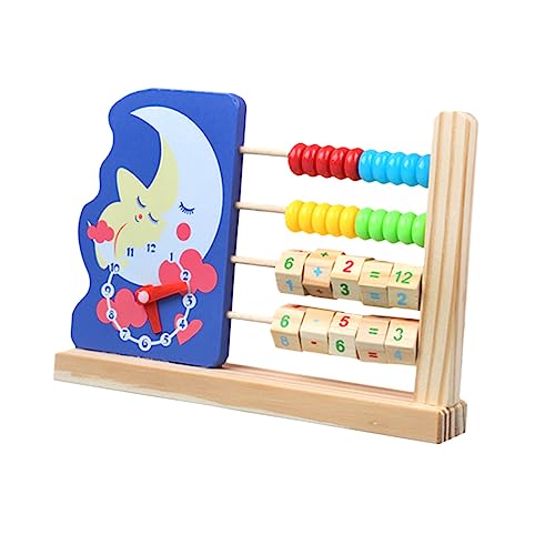 Toyvian Holzberechnungsregal pädagogisches Zählspielzeug Mathe- für lehrreich lernuhr kinderlernuhr Perlen arithmetische Abakus Schüler Mathe Abakus hölzern Blue von Toyvian
