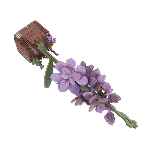 Toyvian Holzblumen Puzzle DIY Blumenstrauß Bastelset aus Holzbausteinen für Erwachsene Kreatives Pflanzenmodell zum Bauen Party Dekoration Geschenk von Toyvian