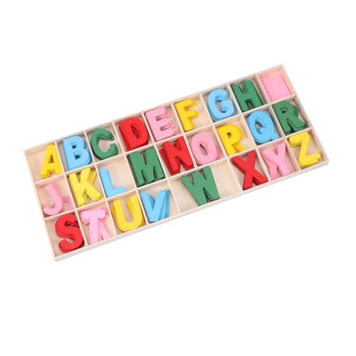 Toyvian Holzbuchstaben Lernspielzeug Kinderfreundlich Glatte Oberfläche Kreatives DIY Alphabet für Vorschule und Kindergarten Fördert Schreiben Buchstaben und Sprachentwicklung von Toyvian