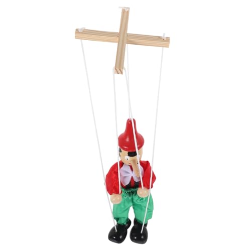 Toyvian Holzpuppe Marionette Pull String aus Naturholz und Interaktives Handpuppen für Erwachsene Kreative Handgefertigte Figur zum Puppentheater und Sammeln Zufällige von Toyvian