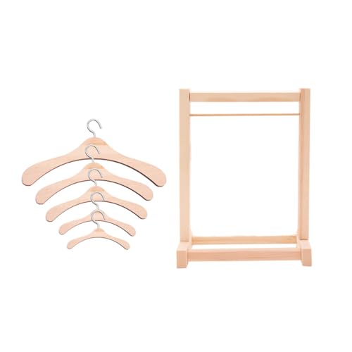 Toyvian Holzpuppen Kleiderbügel Set Holz Kleiderständer für Puppenkleidung Natürlicher Holzmaterial Langlebig Praktische Aufbewahrung für Babypuppen Einfaches Design für Kinderzimmer Toyvian Holzpuppen Kleiderbügel Set Holz Kleiderständer für Puppenkleidung Natürlicher Holzmaterial Langlebig Praktische Aufbewahrung für Babypuppen Einfaches Design für Kinderzimmer von Toyvian