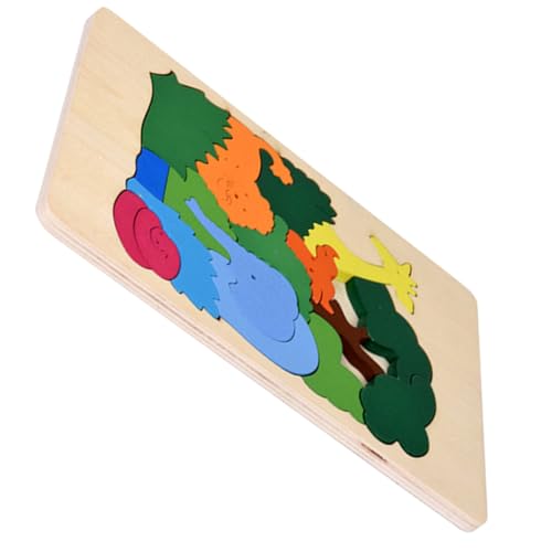 Toyvian Holzpuzzle für Lagig aus Naturholz Pädagogisches Lernspielzeug mit Tiermotiven Fördert Kognitive Fähigkeiten Hand Auge Koordination Kreatives Denkspiel für Kleinkinder und von Toyvian