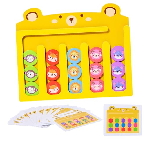 Toyvian Holzsortierspielzeug mit Schiebeschachfiguren Doppelseitiges Farb und Formanpassungsbrett Pädagogisches Lernspielzeug für Kleinkinder Ab Jahren Tragbar und Bruchfest von Toyvian