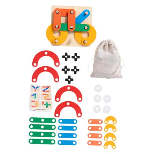 Toyvian Holzspielzeug Puzzle Lernspielzeug Bunte Geometrische Formen für Kleinkinder Fördert Kreativität Problemlösung Gedächtnis und Räumliches Interaktives Lernspielzeug für Jungen und von Toyvian