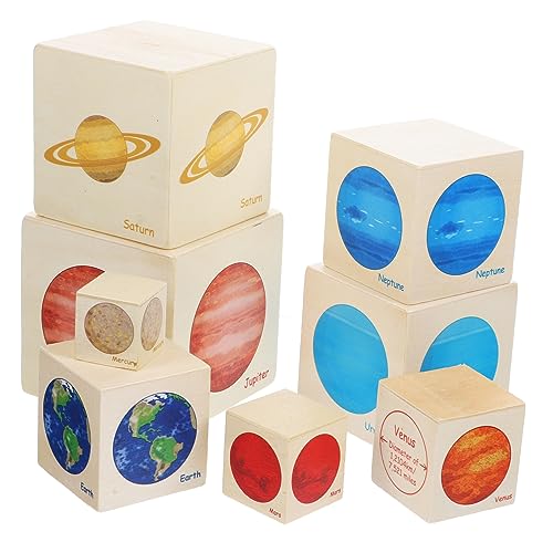 Toyvian Holzspielzeug mit Planeten Pädagogisches Lernspielzeug für Kleinkinder Fördert Planetenkenntnisse Farben und Formwahrnehmung Langlebig und Hautfreundlich für Frühe Entwicklung von Toyvian