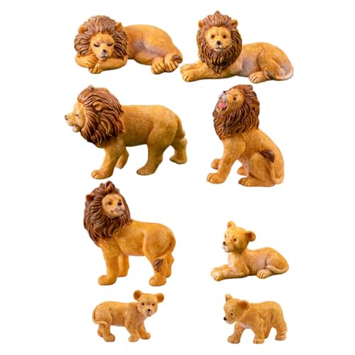 Toyvian 8 Stück Home Löwenschmuck-Set Löwe Tiere-Figuren mit Löwenbabys Mini-löwenstatue Löwenornament Aus Kunstharz Löwendekoration Löwenfigur Für Die Gartenlandschaft von Toyvian