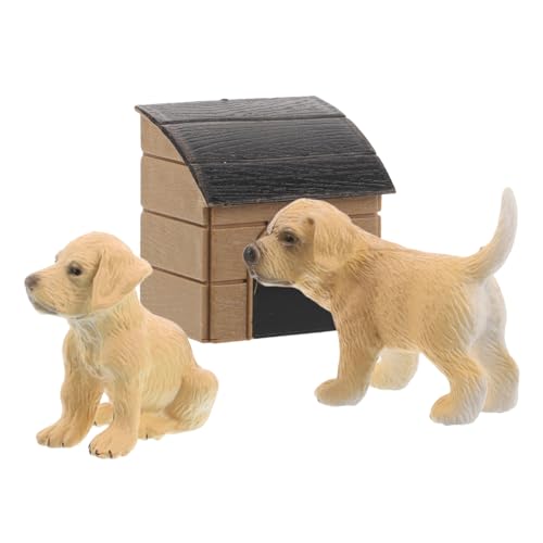 Toyvian Hunde- -Set – Miniatur-hundehaus Realistische Welpenfiguren Spielzeug- Accessoires von Toyvian
