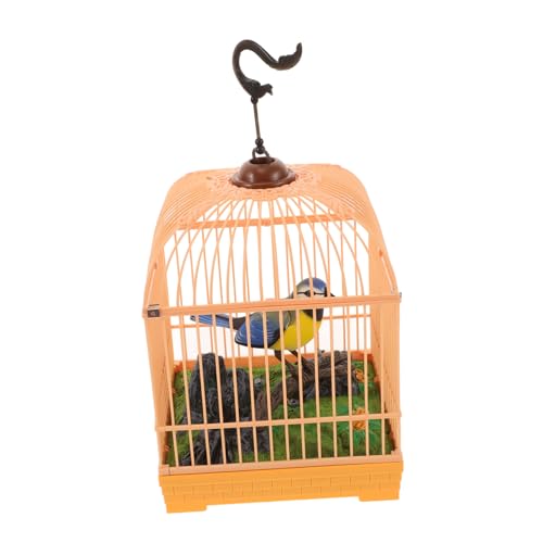Toyvian Interaktives Batteriebetriebenes Vogelspielzeug mit Realistischen Zwitschergeräuschen und Bewegungssensor Kleines Sound Aktiviertes Vogelkäfig für Dekoration von Toyvian