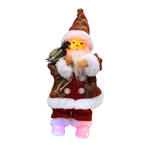 Toyvian Plüschpuppe Weihnachtsmann tanzen weihnachtsmann stofftier Kinderspielzeug Spielzeuge Ornament Weihnachtsmann-Puppe Musik elektrische Puppe Ohne Baby Statuette Dekorationen ältere von Toyvian