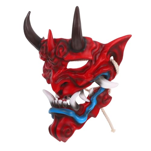 Toyvian Japanische Hannya Maske mit Hörnern Verstellbare Halloween Dämonen Maske für Erwachsene Gruseliges Party und Cosplay Kostümzubehör für Halloween und Maskenball von Toyvian