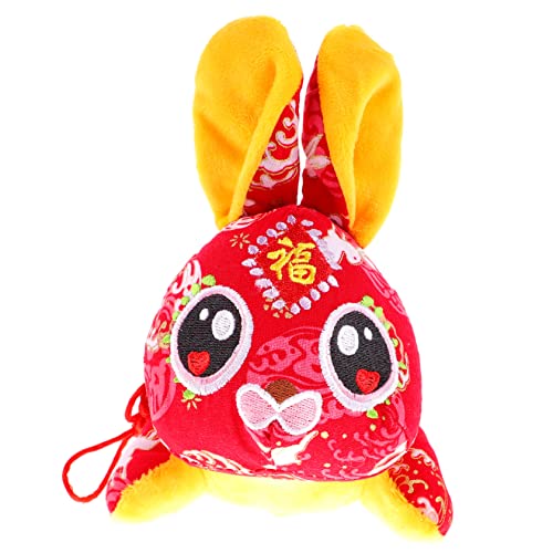 Toyvian Kaninchen-anhänger Gefüllte Hasenpuppe Plüschkaninchenpuppenspielzeug Kaninchen-Maskottchen- Ausgestopftes Hasenspielzeug Hasen Stofftiere Tier Stofftier Rot Pp Baumwolle von Toyvian