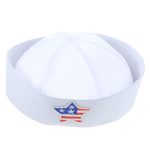 Toyvian Kapitänsmütze Weiß Matrosenhut für Damen Herren Dekorativer Kostümhut für Segelparty Cosplay Verkleidung Eleganter Maritimer Formverändernd Langlebig Modisch von Toyvian