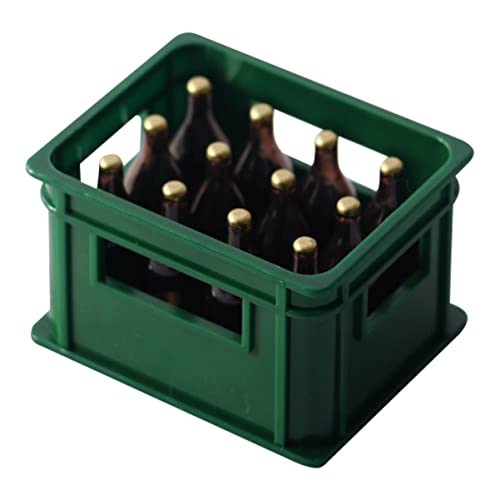 Toyvian Kasten Mini-Bierimitat Minifiguren Bierkrüge Lieferungen Spielzeuge Modelle Mini- - kleines schmücken Kuchen Weinflasche Bierkiste Zubehör Baby Spielzeugzimmer Harz von Toyvian