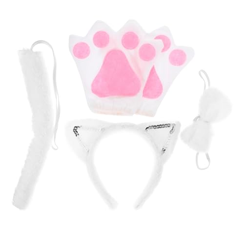 Toyvian Katzenkostüm Weißes Cosplay Katzenohren Stirnband Plüsch Schleife und Handschuhe Leichtes Tierkostüm Zubehör für Halloween Karneval Party und Bühnenauftritte Toyvian Katzenkostüm Weißes Cosplay Katzenohren Stirnband Plüsch Schleife und Handschuhe Leichtes Tierkostüm Zubehör für Halloween Karneval Party und Bühnenauftritte von Toyvian