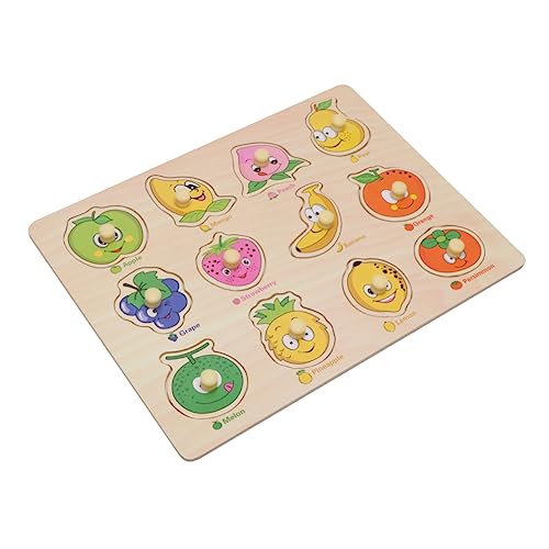 Toyvian Kinder rätsel Puzzles aus Holz Rätsel für Kinder Obst-Puzzle Puzzlespiele Buchstabe Alphabet Kleinkind Hölzern von Toyvian