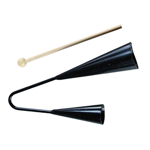 Toyvian Kinderspielzeug Agogo Glocke aus Metall mit Zwei Handliches Schlaginstrument mit Holzstab Robustes Musikinstrument für Frühe Musikalische Bildung Geeignet von Toyvian