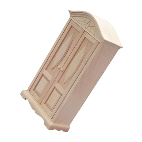 Toyvian Kleiner Miniatur-kleiderschrank – Holzschnitzerei-Ornament Für Kinderspielzeug Und Heimdekoration von Toyvian