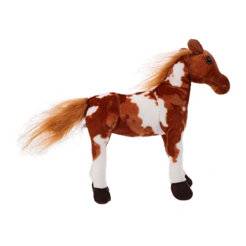 Toyvian Kleine Ponypuppe Plüschtier Kuscheltier Sofa-plüschpuppe Dekoratives Puppenspielzeug Pferdepuppenspielzeug Plüschpferd Gefüllte Puppe Bequemes Stofftier Kurzer Plüsch Light Brown von Toyvian