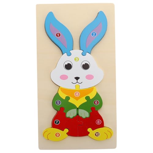 Toyvian Kognitives Dreidimensionales Puzzle Junge Häschen-Design-Puzzle Holzpuzzle Für Puzzle Zum Frühen Lernen Cartoon-Puzzle 3D-Puzzle Tierpuzzle Aus Holz Hölzern von Toyvian