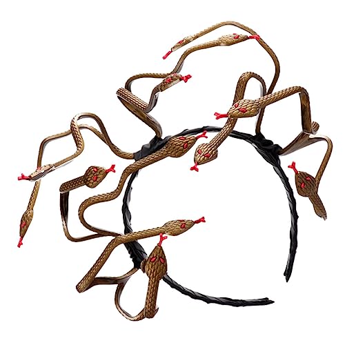 Toyvian Kostüm-kopfschmuck Schlangen-haarband Reptilien-stirnband Leuchtstab Rose Medusa Halloween-haarband Schlangenhaar-accessoire Halloween-dekoration Haarschmuck Kleidung Damen Plastik von Toyvian