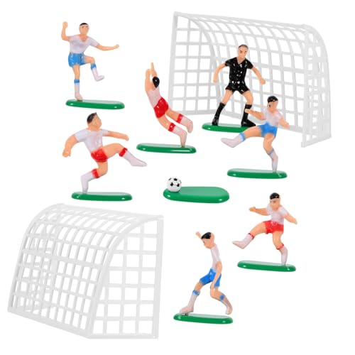 Toyvian Kreatives Fußballteam Cake Dekorationsset mit Toren Spielern Schiedsrichter Leichte Langlebige Kuchenfiguren für Jungen Geburtstagsfeier und Tortendeko von Toyvian