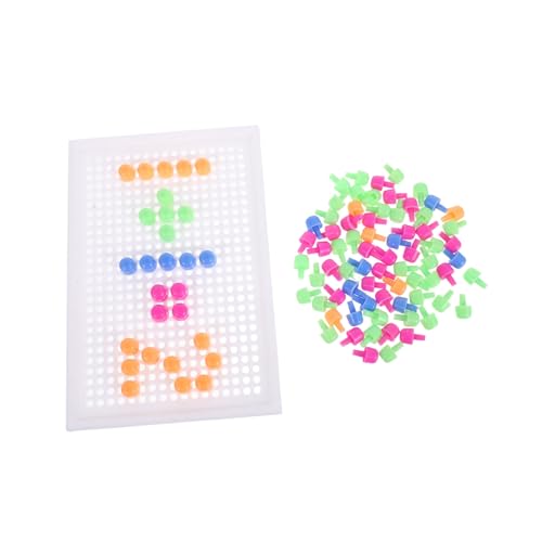 Toyvian Kreatives Montessori Nagel Puzzle Set mit Bunten Pilznägeln und Montageplatte Pädagogisches für Kreativität und Problemlösung Ab Jahren Zufällige Farbe von Toyvian