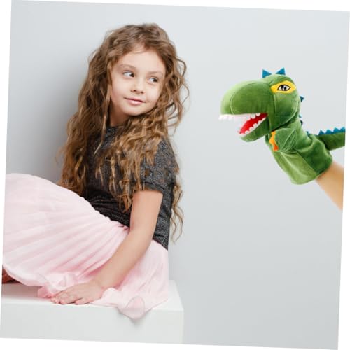Toyvian Kuschelige Dinosaurier Handpuppe aus Weichem Stoff PP Baumwolle Kindgerechtes Plüschtier für Jungen Mädchen Interaktives Eltern Junge Mädchen Niedlicher Dino Fingerpuppe von Toyvian