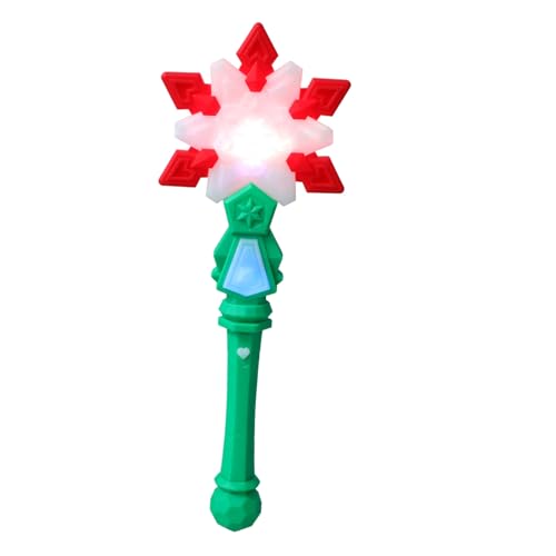 Toyvian LED Schneeflocken Zauberstab Grün Leuchtender Weihnachtsstab mit Langanhaltendem Licht Einfach Bedienbares für Weihnachtsfeiern Prinzessin Rollenspiel und Festliche Winterpartys von Toyvian