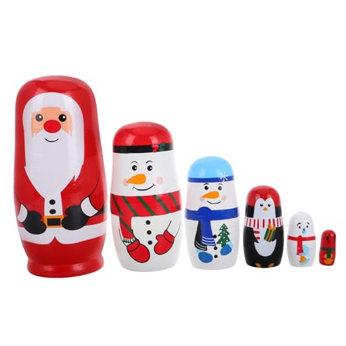 Toyvian Lagige Russische Holz-Puppen Weihnachtsdekoration Stapelbare Nesting Doll Bunte Xmas Figuren für Tisch Regal-schmuck Festliches Geschenk Toyvian Lagige Russische Holz-Puppen Weihnachtsdekoration Stapelbare Nesting Doll Bunte Xmas Figuren für Tisch Regal-schmuck Festliches Geschenk von Toyvian