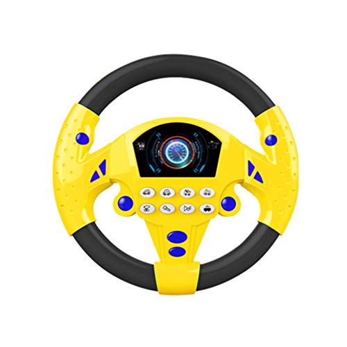 Toyvian Lenkrad Spielzeug Autos Simulation Fahren Lenkrad Tragbares Pretend Play Spielzeug für Kinder (Keine Batterie) (Schwarz Gelb) von Toyvian