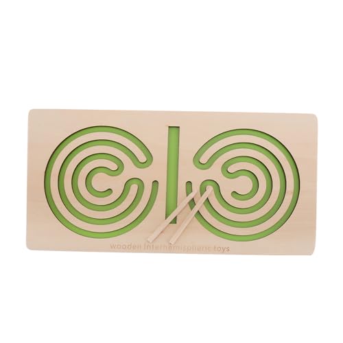 Toyvian Lernspielzeug für motorisches tragbare Gürtel Handwerkzeuge Motorikspielzeug Gehirnentwicklung Fingerlabyrinth- Brettspiel aus Holz Light Green von Toyvian