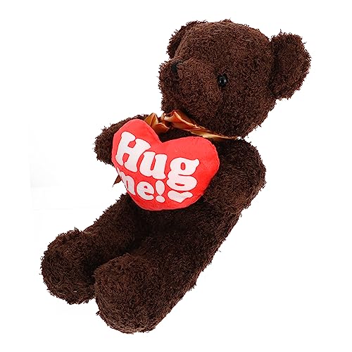 Toyvian Liebe Bärenpuppe Kinderspielzeug Mädchen Kuscheltiere Ausgestopftes Bärenspielzeug Kuscheltiere Für Mädchen Mädchenpuppen Mädchen Plüschbärenspielzeug Brown Plüschpuppe von Toyvian