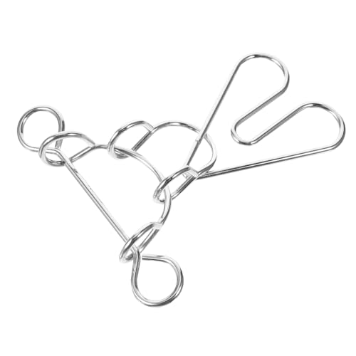 Toyvian Liebesschloss Mit Neun Gliedern Puzzlespiel Schmuckstücke Rätsel Charm-Ringe Herz Einstellbar Puzzle-Ring Aus Metall Entriegelungs-puzzlering Aus Metall Eisen Silver von Toyvian
