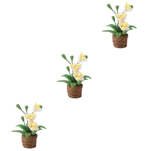 Toyvian 3stücke Miniatur Blumentopf Deko Aus Puppenhaus Ornament Realistische Blumen Für Garten Und Innenbereich Kindersicher Für Kreative Spielwelten von Toyvian