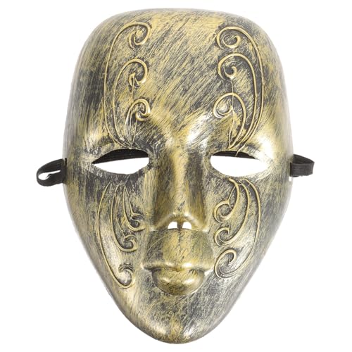 Toyvian Maskenmaske, Halloween-vollgesichtsmaske im Vintage-stil, Goldenes Kunststoffkostüm für Halloween-kostüm, Comedy-party-dekoration Toyvian Maskenmaske, Halloween-vollgesichtsmaske im Vintage-stil, Goldenes Kunststoffkostüm für Halloween-kostüm, Comedy-party-dekoration von Toyvian