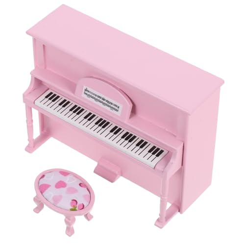 Toyvian Maßstab Mini Upright Klavier mit Passendem Hocker Elegante Rosa Miniatur Klavier Dekoration Feines Musikinstrument Modell für Puppenhaus Zubehör Toyvian Maßstab Mini Upright Klavier mit Passendem Hocker Elegante Rosa Miniatur Klavier Dekoration Feines Musikinstrument Modell für Puppenhaus Zubehör von Toyvian