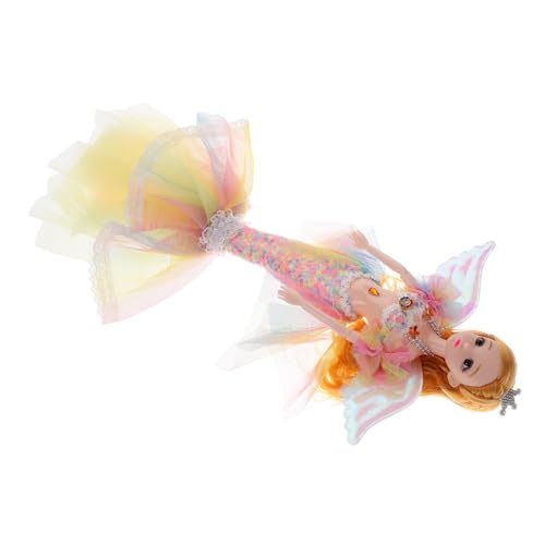 Toyvian Wunderschöne Meerjungfrau-Prinzessin-Puppe Miniatur-puppenspielzeug Mit Meerjungfrauenhaar Sammlerstück Für Fantasievolles Spielen Von Mädchen von Toyvian