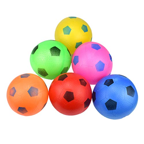 Toyvian Mini Aufblasbarer Fußball Strandball Spielball Sommer Pool Ball für Kinder Outdoor Strand Spielzeug 6 Stücke (Zufällige Farbe) von Toyvian