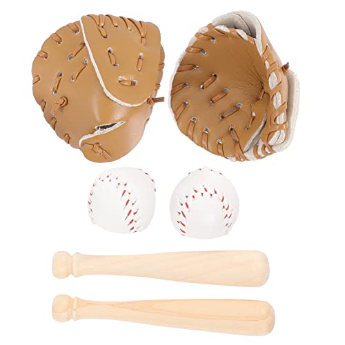 Toyvian Mini-Baseballschläger- : Sport-Baseballs Tortenaufsatz Miniaturen Puppenhaus-Dekorationen DIY-Zubehör – Deko-Set Mit Winzigem Baseballhandschuh Und Schläger von Toyvian