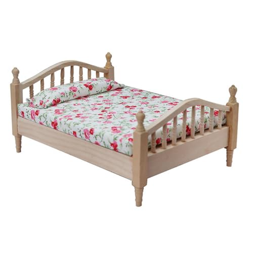 Toyvian Mini-Doppelbett kleine Tischdekoration 1 Puppenhausmöbel im Maßstab 12 für kleines kinderzimmer kinderspielzeug Puppenhausdekoration Puppenhausbett Holz Toyvian Mini-Doppelbett kleine Tischdekoration 1 Puppenhausmöbel im Maßstab 12 für kleines kinderzimmer kinderspielzeug Puppenhausdekoration Puppenhausbett Holz von Toyvian