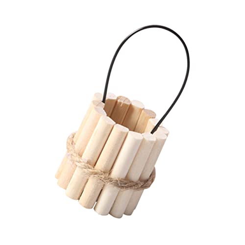 Toyvian Mini Eimer Puppenhausmöbel Lebensspielszene Modell Feenhaus Eimer Puppenhaus Eimer Für Babys Dekoration Mini Miniatur Wassereimer Holz von Toyvian