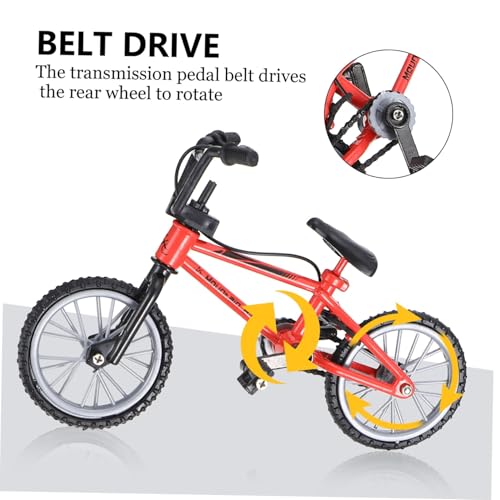 Toyvian Mini Finger Mountainbike Bewegliche Pedale und Räder Robustes Desktop Bike Modell Simulation Rennrad Ornament für Jungen und Mädchen Kinderspielzeug und Geschenk von Toyvian