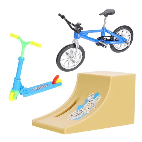 Toyvian Mini Finger Toys mit Finger Bike Scooter und Rampe Robustes Aluminium Kunststoff Material Fördert Fingerkoordination und Geschicklichkeit Pädagogisches Geschicklichkeitsspiel für von Toyvian