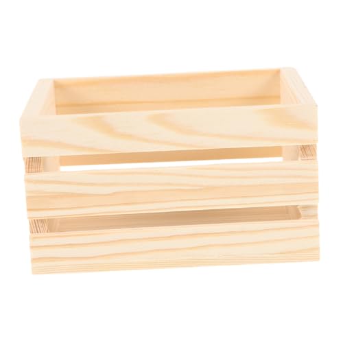 Toyvian Mini Holzkorb für Puppenhaus Mittlere Natürlicher Aufbewahrungskorb aus Holz Stabil und Leicht Vielseitig für Spiel Sammlungen und Schreibtisch Organisation von Toyvian